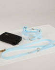 blue lead, harness, poo bag dog kit