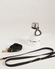 black waterproof leads, water bottle with detachable dog bowl