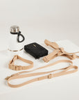 Dog leash and collar set on a white background