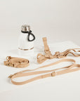 neutral dog lead, harness, and botte