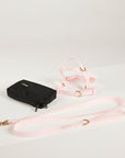 pink lead, harness, poo bag dog kit