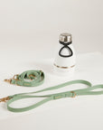 green waterproof leads, water bottle with detachable dog bowl