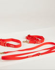red waterproof lead and collar