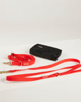 red yellow waterproof dog leash, poop bag