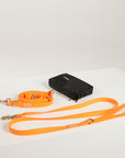 orange yellow waterproof dog leash, poop bag