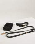 black lead, waterproof collar, dog poo bag