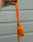 orange waterproof poop bag holder
