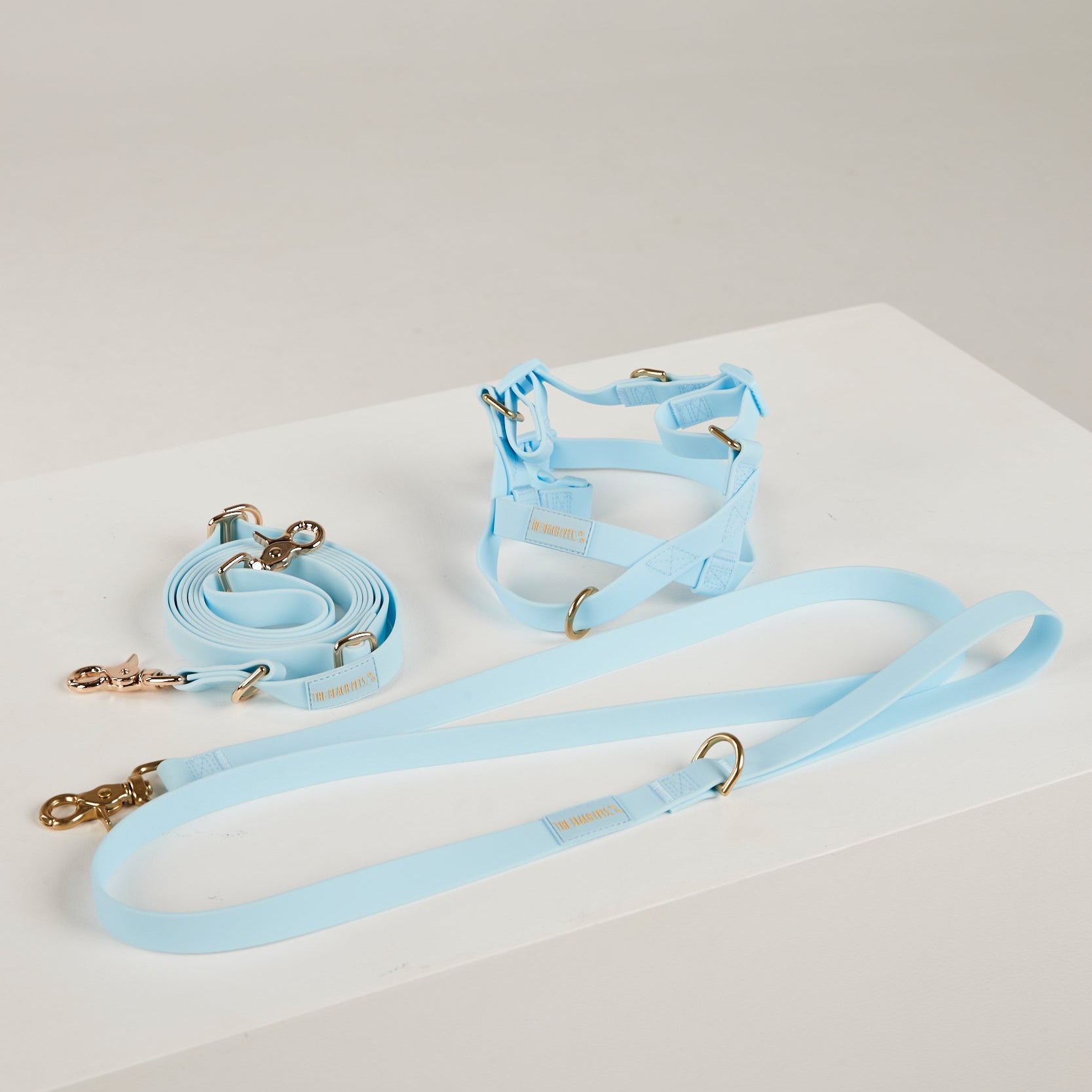 blue waterproof dog lead, waterprood dog harness