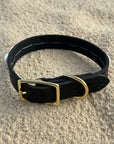 Black Leather Shell Collar