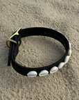 Black Leather Shell Collar