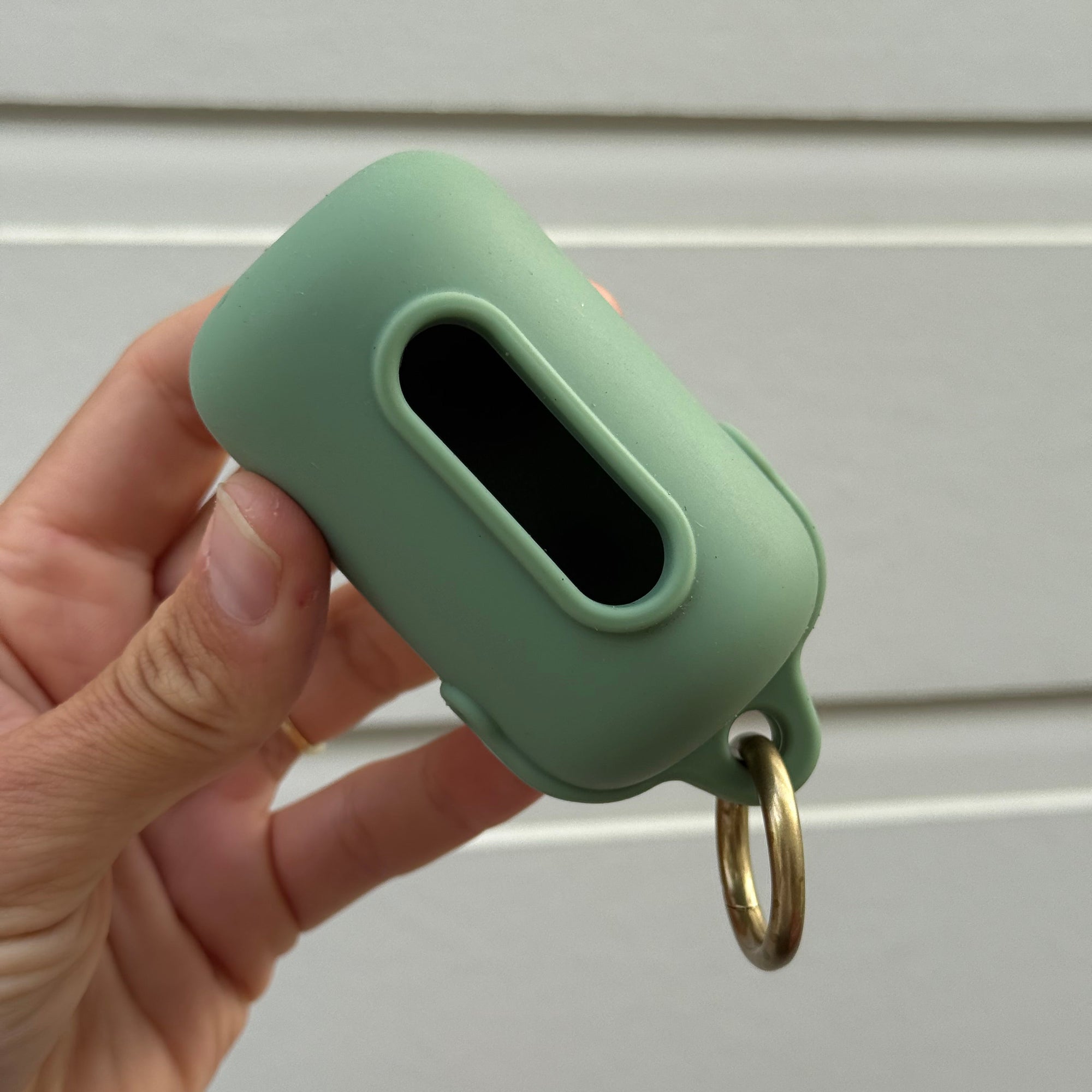 sage green waterproof poo bag holder 
