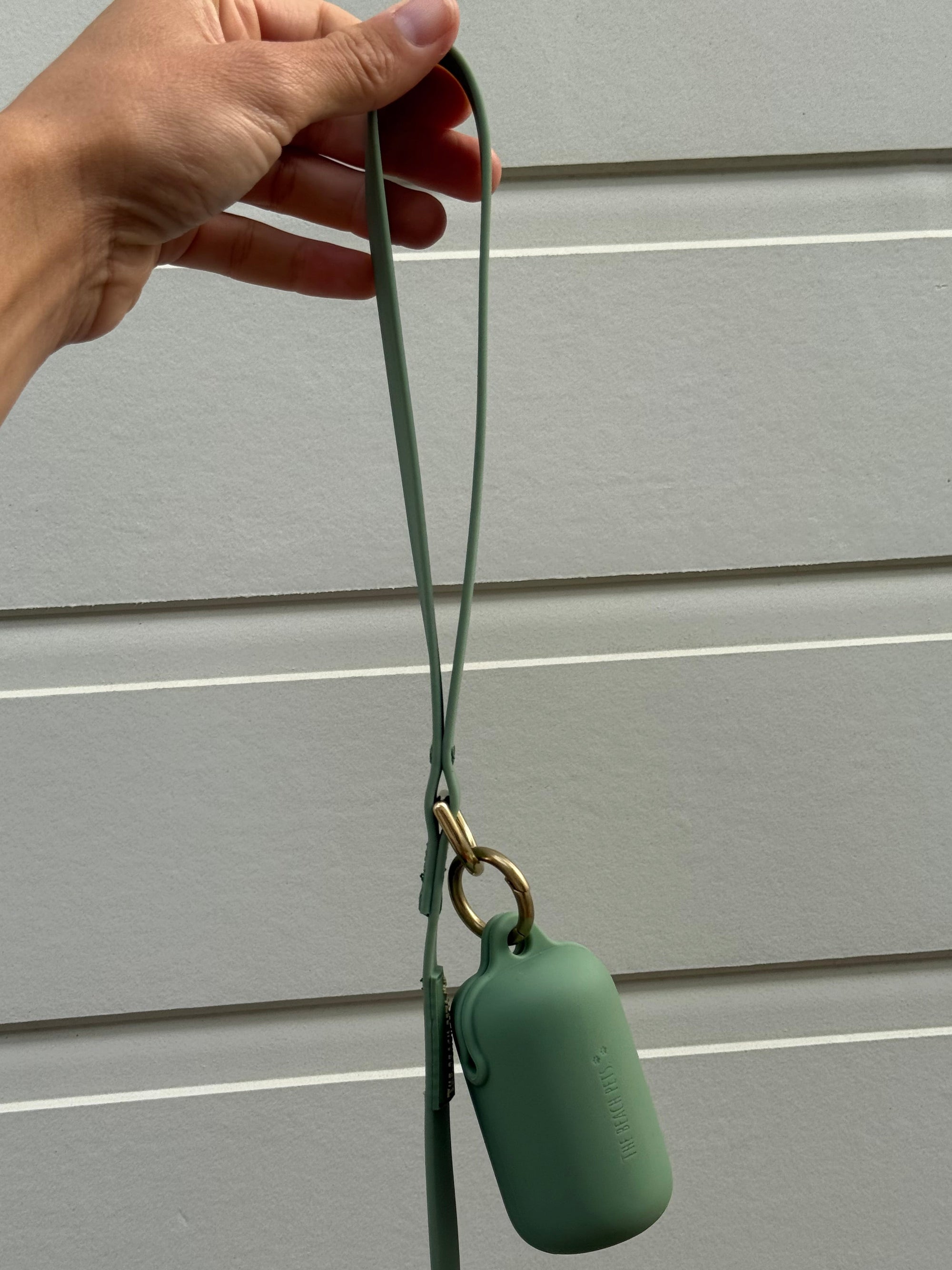 sage green waterproof poo bag pouch