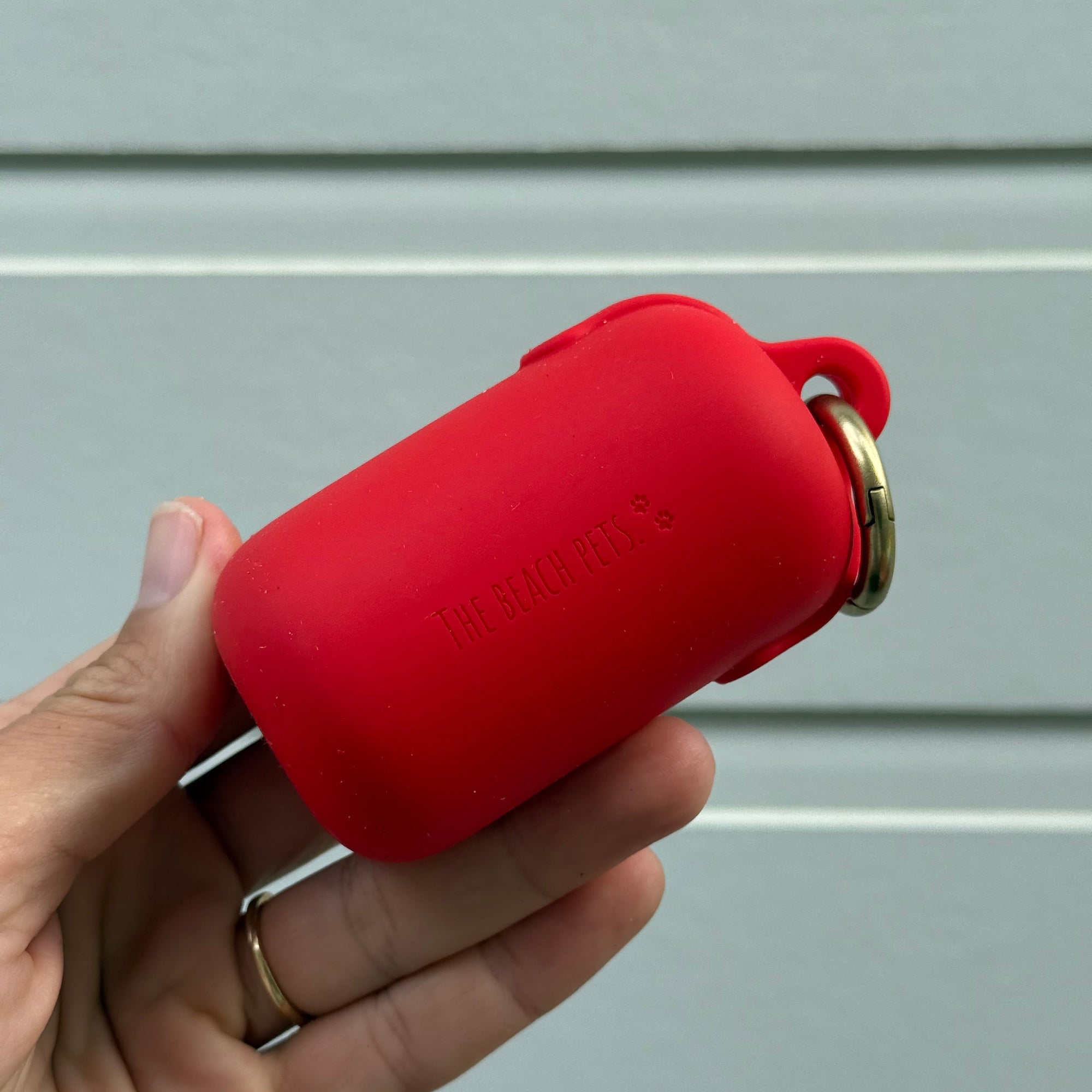 red waterproof poop bag pouch