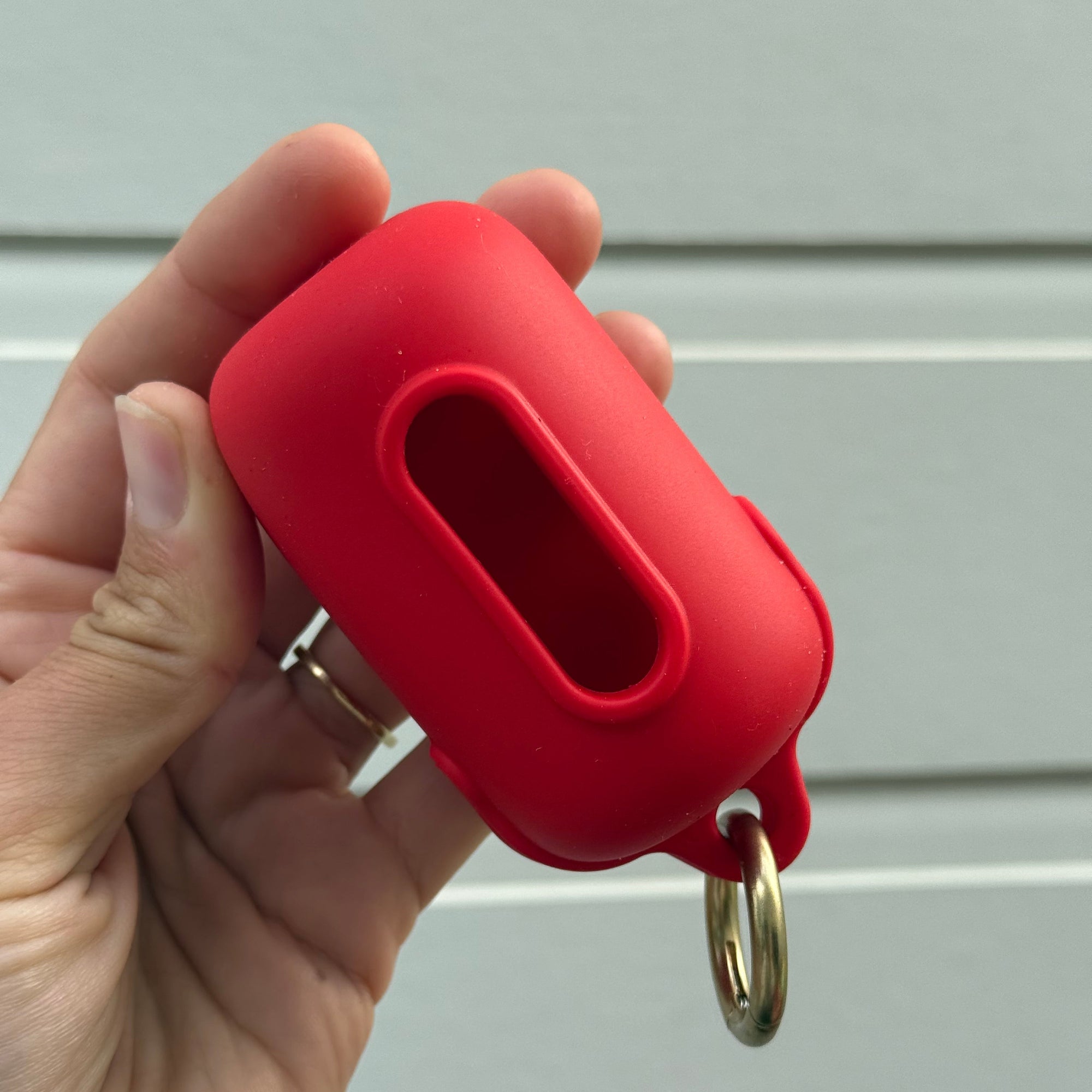 red waterproof poop bag holder