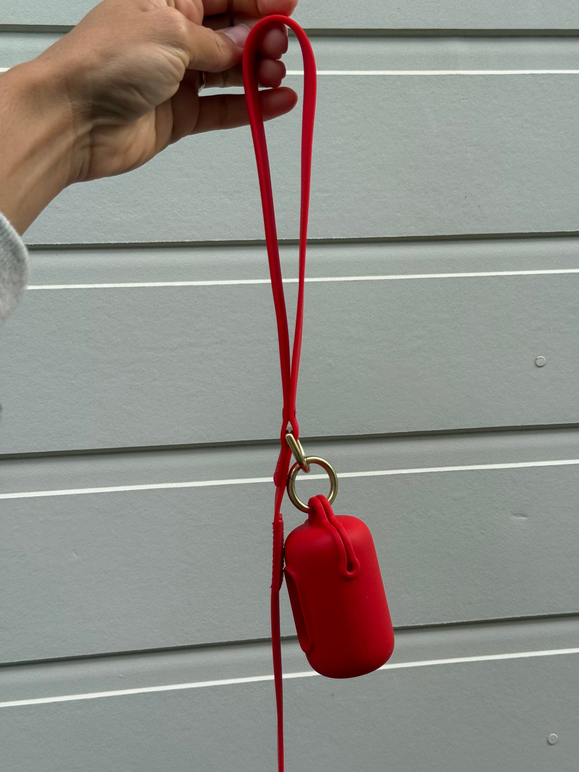 red waterproof poop bag pouch