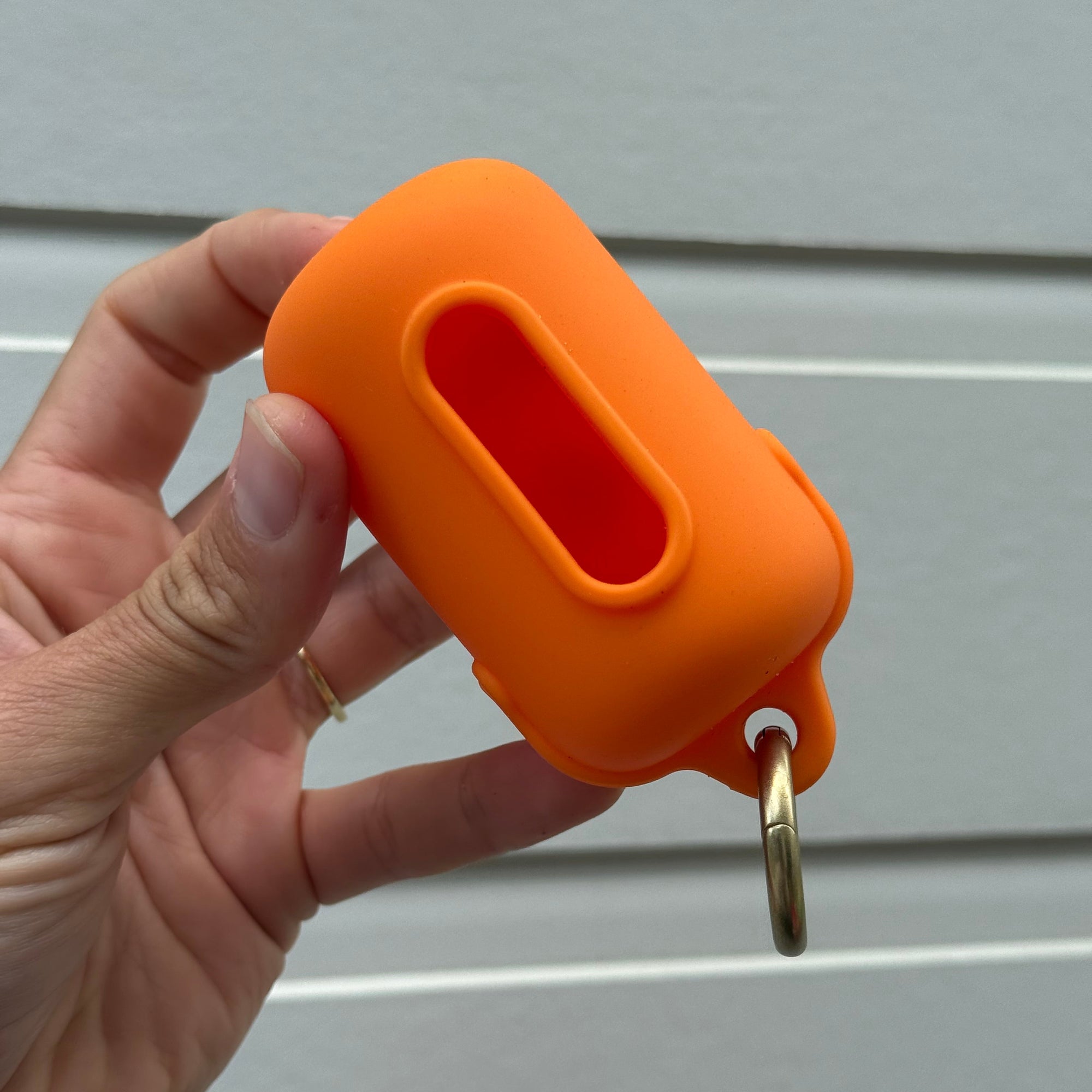 orange waterproof poop bag holder