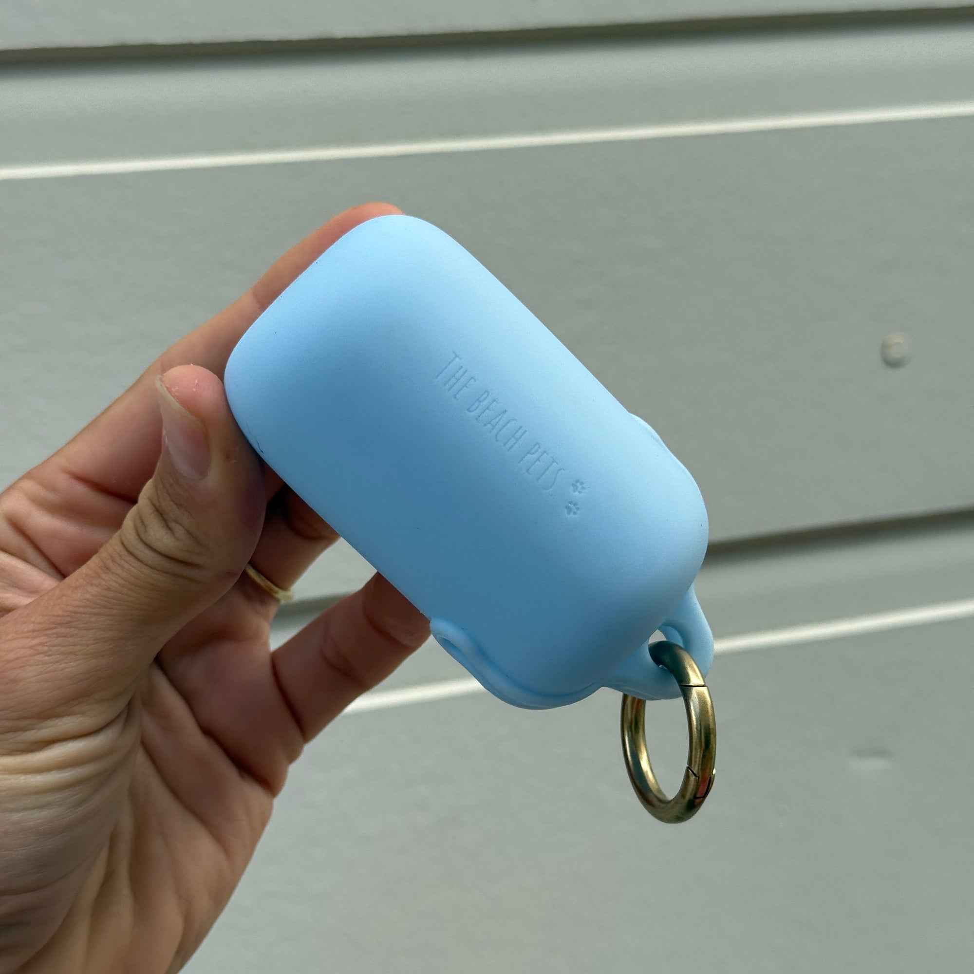 blue waterproof poop bag pouch