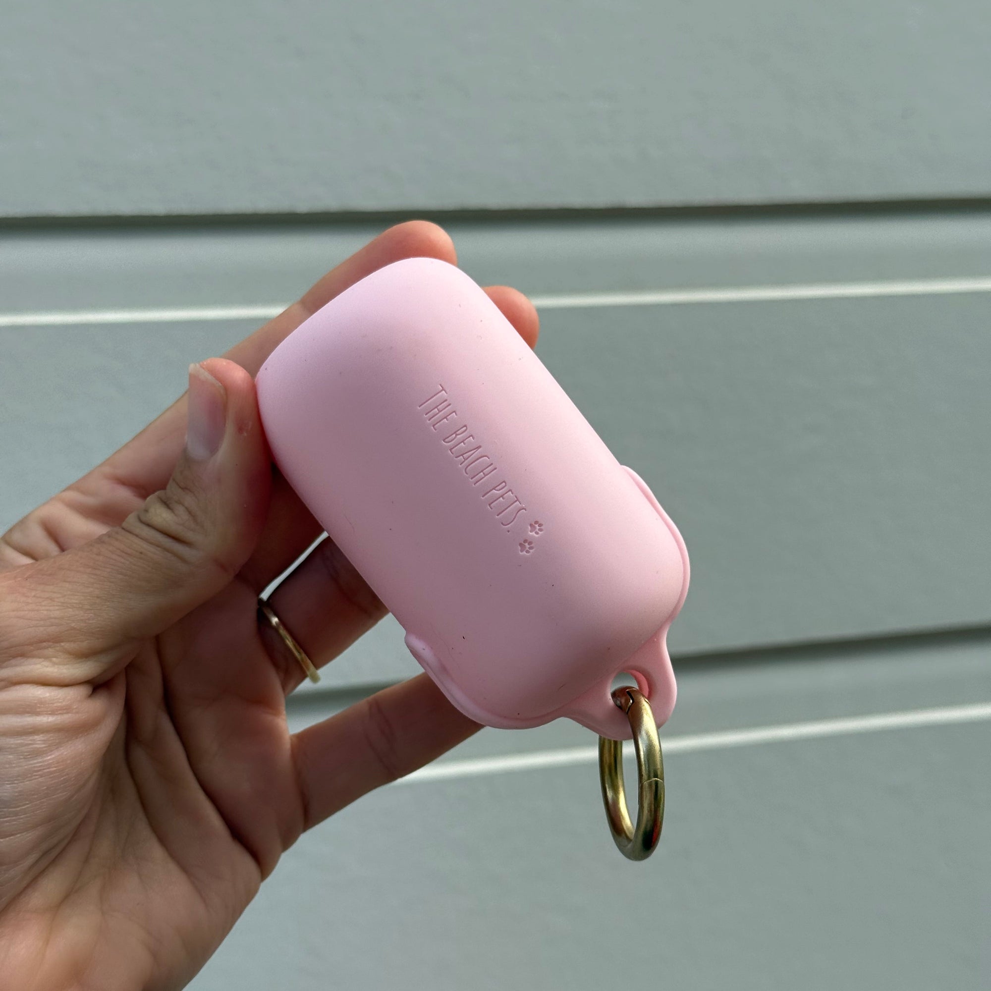 pink waterproof poop bag holder