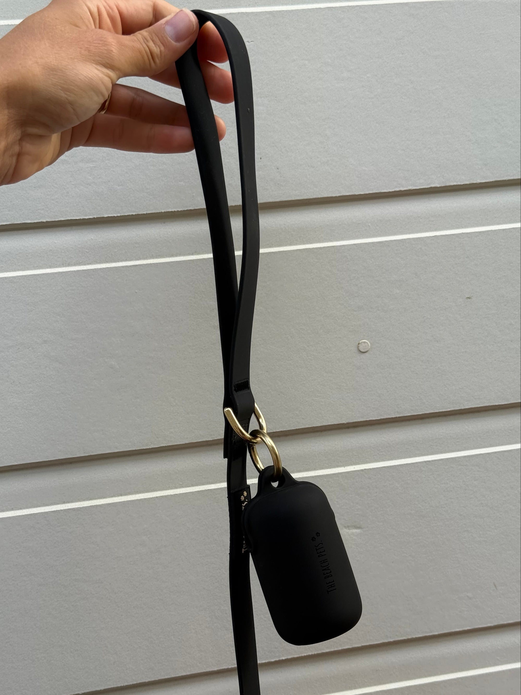 black waterproof poop bag holder