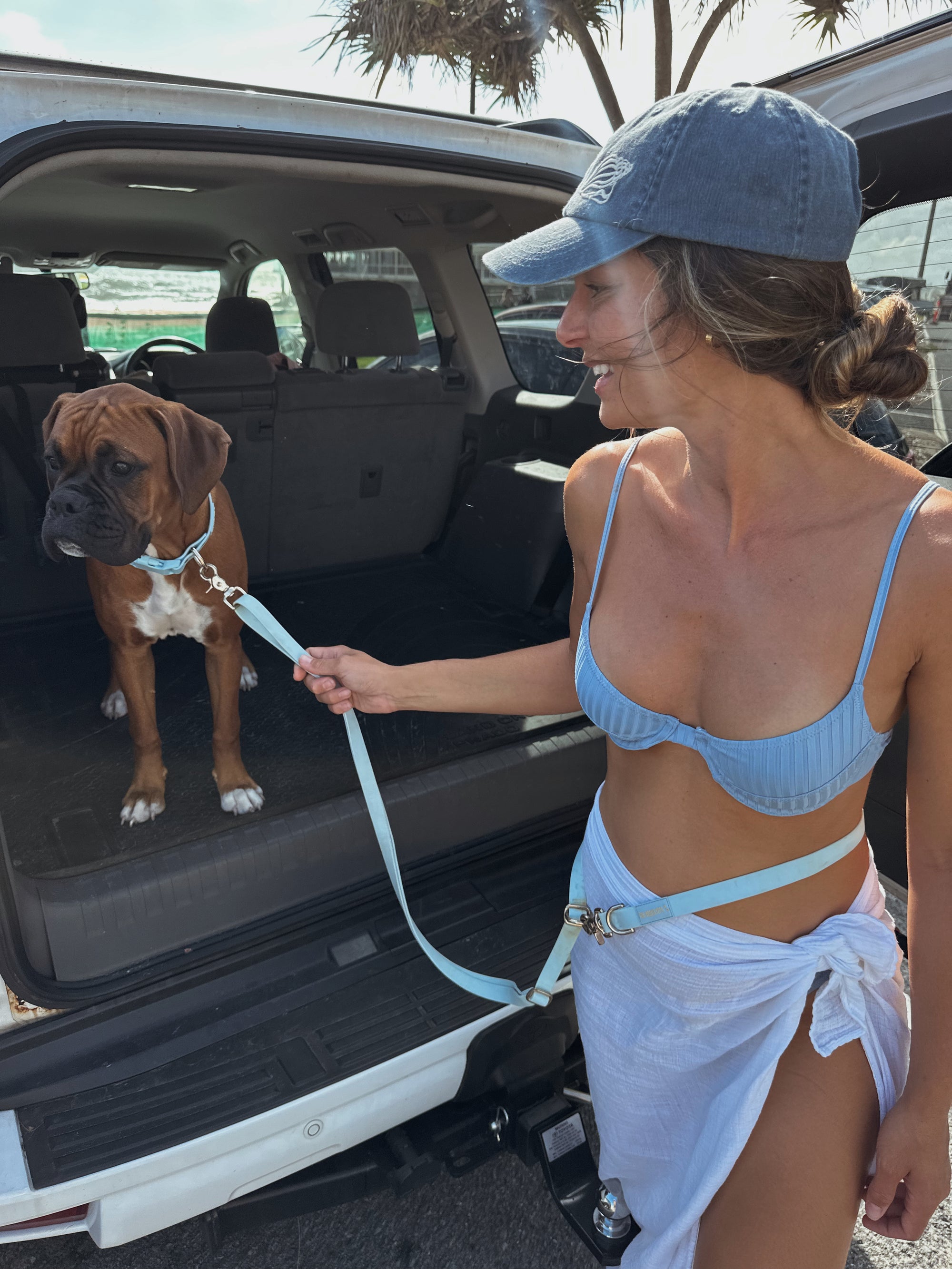 Hands Free Dog Lead - Sky Blue